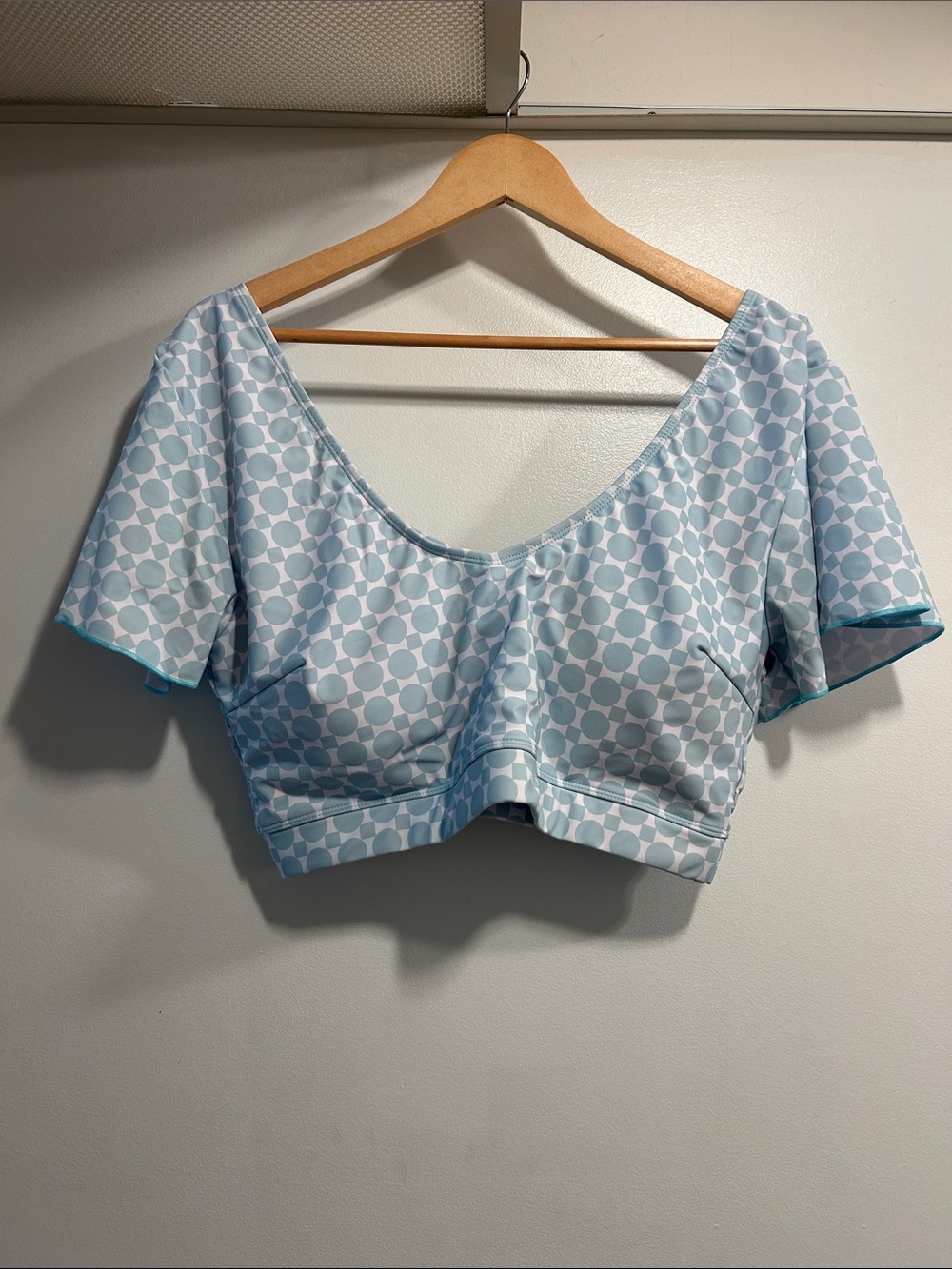 Light Blue Geometric Bikini Top and matching Bottom - Picture 2 of 11